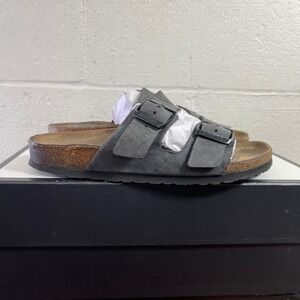 Birkenstock Arizona Charcoal Gray Nubuck Sandals Slides Women's 40 EU/9 US
